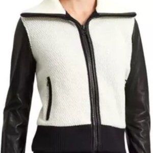 DEREK LAM Elevate Leather & Fleece Jacket - Small